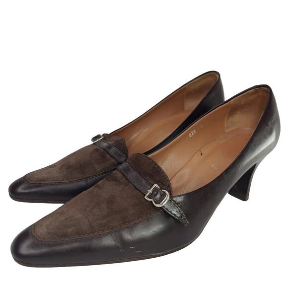 Vintage Y2K pointed toe Brown Max de Carlo kitten heel Sz 9 - Picture 3 of 8